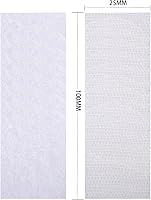 Vista 2 de Melsan - Cinta adhesiva cuadrada de velcro, cierre adhesivo para interiores y exteriores en lugar de agujeros y tornillos, tiras de montaje Blanco