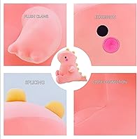 Vista 5 de Lindos juguetes de peluche de dinosaurio, animales de peluche suaves de dinosaurio grueso, muñeca de peluche de dinosaurio, regalos de cumpleaños