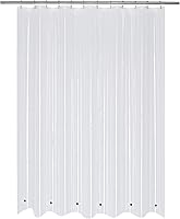 Vista 16 de Mrs Awesome Forro de Cortina de Ducha Extra Largo con 3 Imanes, Cortina de Ducha Larga de Plástico PEVA Blanco para Baño Impermeable, 72 x 84