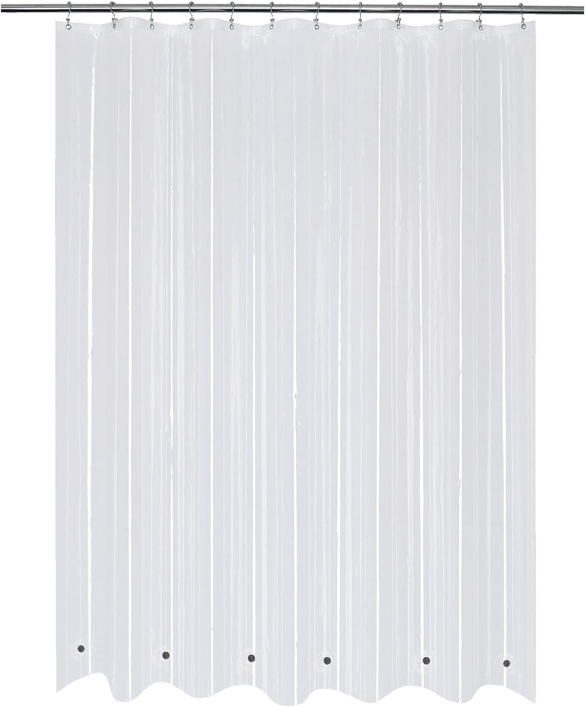 Shower Curtain Liner with 6 Magnets Clear Thick PEVA, Premium Waterproof Plastic Shower Curtain Standard Size 72 x 72 inch, Clear