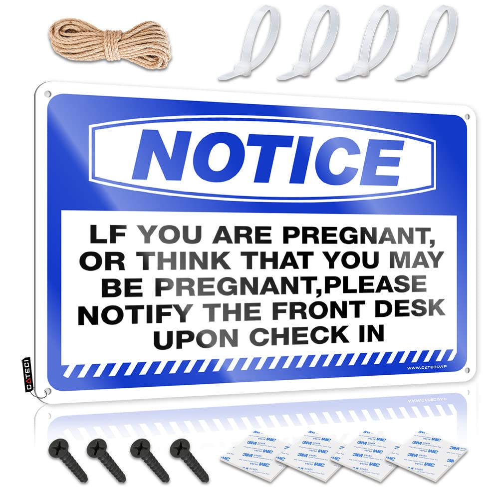 Fzfn Colour Wall Signs Vintage Room Decor Aesthetic Ready To Hang - Notice If You Are Pregnant, Please Notify The Front Desk Ideas For Backyard(30X40cm)