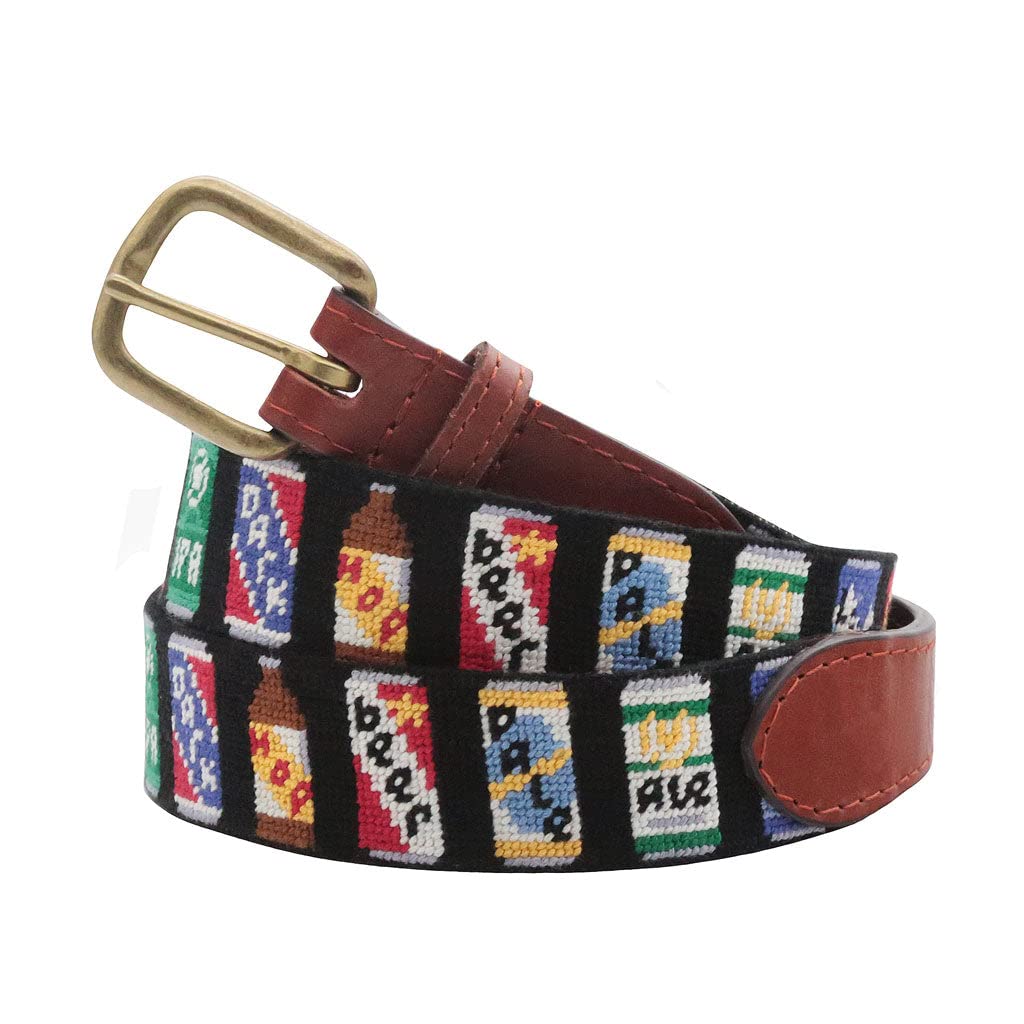 Smathers Branson Beer Cans Needlepoint Belt