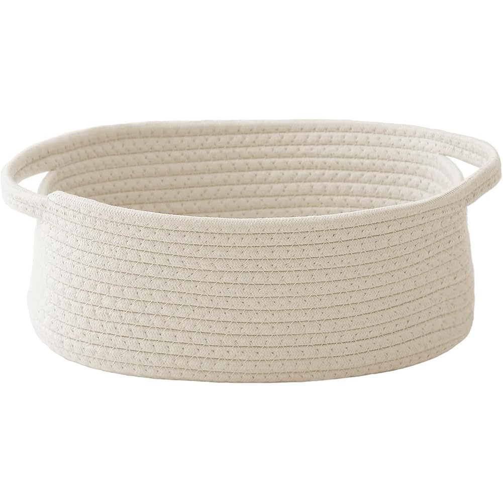 CTRLZS Rope Woven Basket,Small Storage Bin with Handlesorganizer Handles Organizer for Shelves, Empty Baskets for Books,Dog Toys Closets