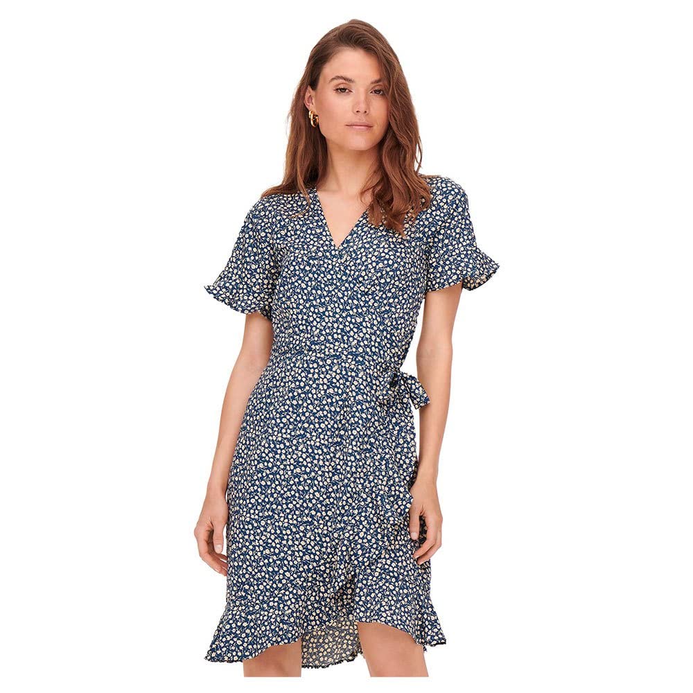 Only Onlolivia S/S Wrap Dress Wvn Noos Vestido para Mujer