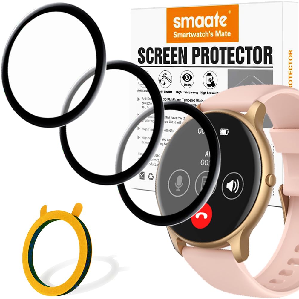 Protector de pantalla 3D compatible con AGPTEK SR2 1.32″ reloj inteligente de pantalla redonda, paquete de 3