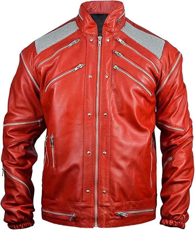 William JacketMJ Costume Beat-it Jacket Micheal Red Faux Leather Costume Jacket - Premium Quality