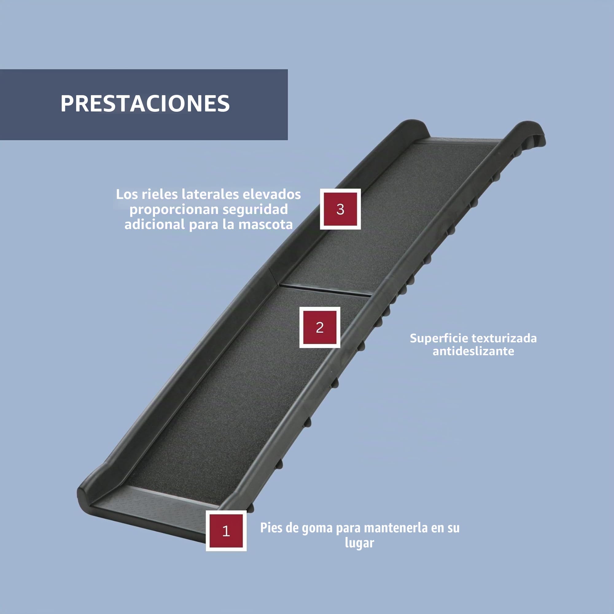 Trixie Pet 3939 - Rampa Plástico Petwalk, Negro, 155 x 38 x 8 cm | Rampa plegable para perros con superficie de alta tracción, ideal para coches y SUV, plegable, fácil de almacenar y limpiar
