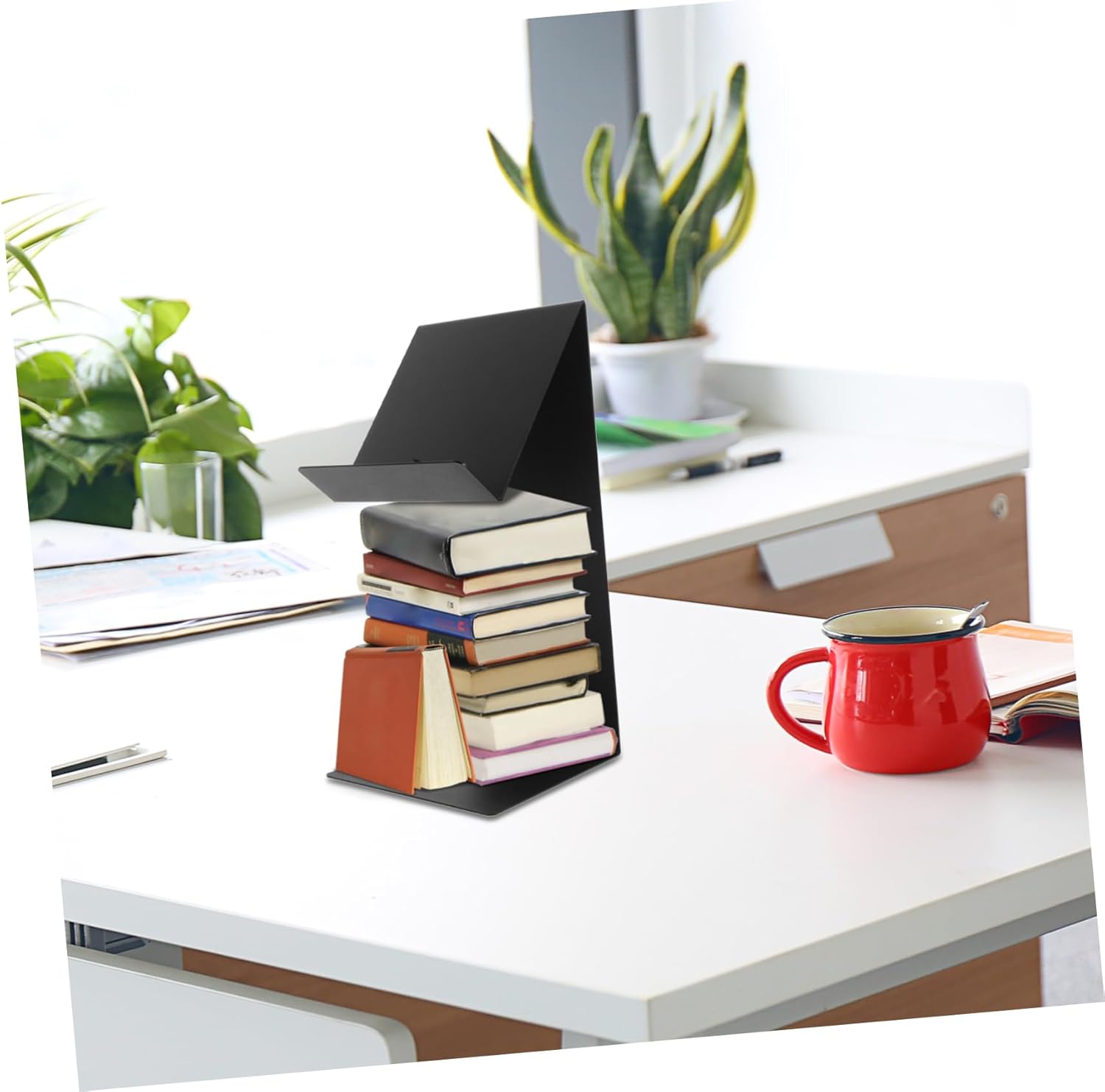 Cookbook Stand for Kitchen Counter Heavy Duty Bookends Recipe Display Book Easels for Bookshelf