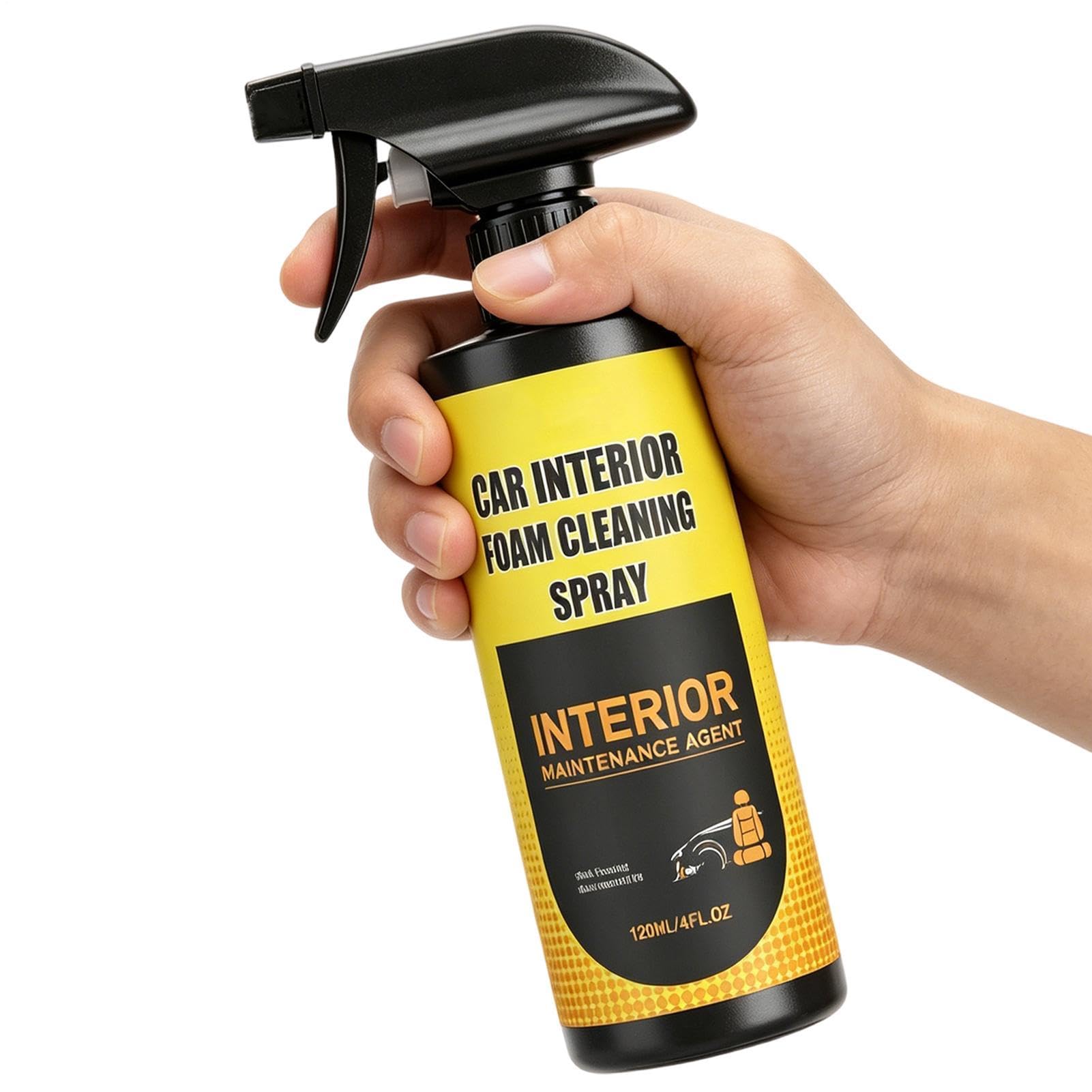 Generico Pulitore Cruscotto 120ml Spray Eliminatore di Sporco Delicato | Spray Detergente Schiumogeno per la pulizia di Sedili Pelle Tessuto Tappeto Cruscotto Rivestimento e Interni
