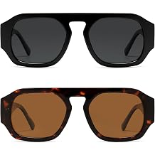 Polarized Retro Square Sunglasses for Women Men Vintage Trendy Rectangle Sun Glasses UV400 Protection AR82386