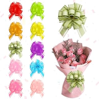 Estivaux 20 Pieces Birthday Pull Bows for Gift Wrapping, Colorful Gift Wrap Pull Bows Wedding Assorted Gift Pull Bows Decorations for Gift Box Basket Packaging Supplies
