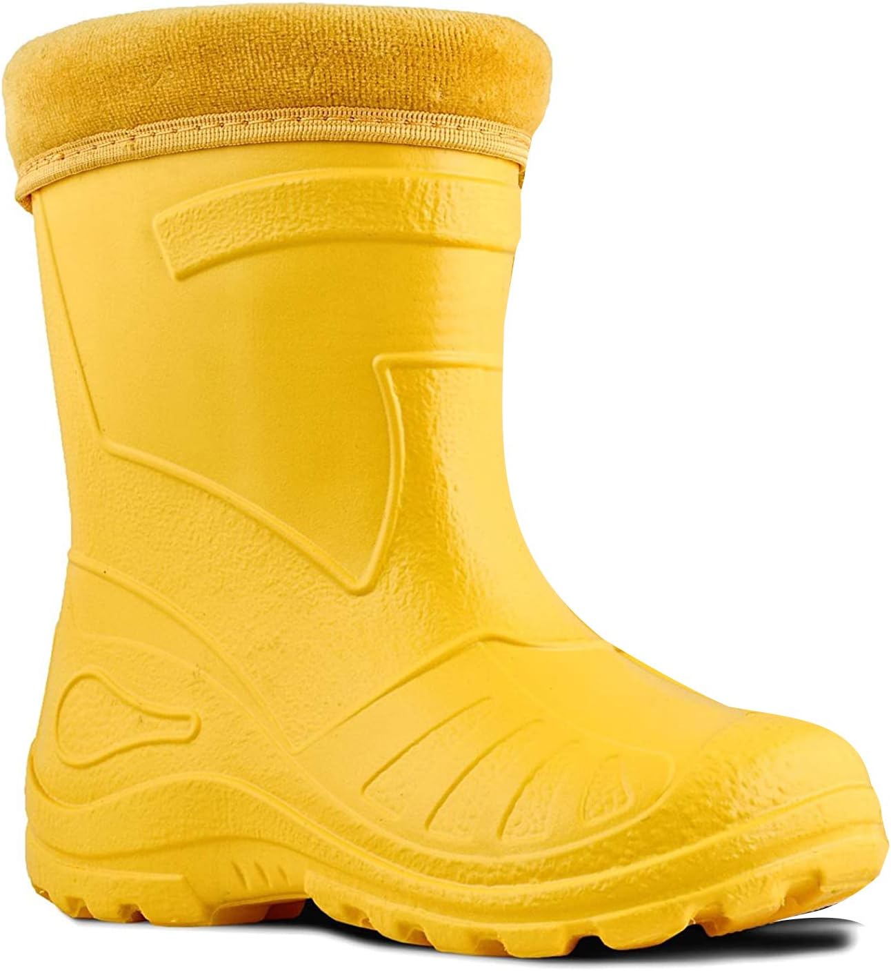 Ultra Light EVA Kids Girls Wellington Boots Rainy Snow Wellies Very Warm Liners (10 UK - 27 EU 17.5cm, Yellow)