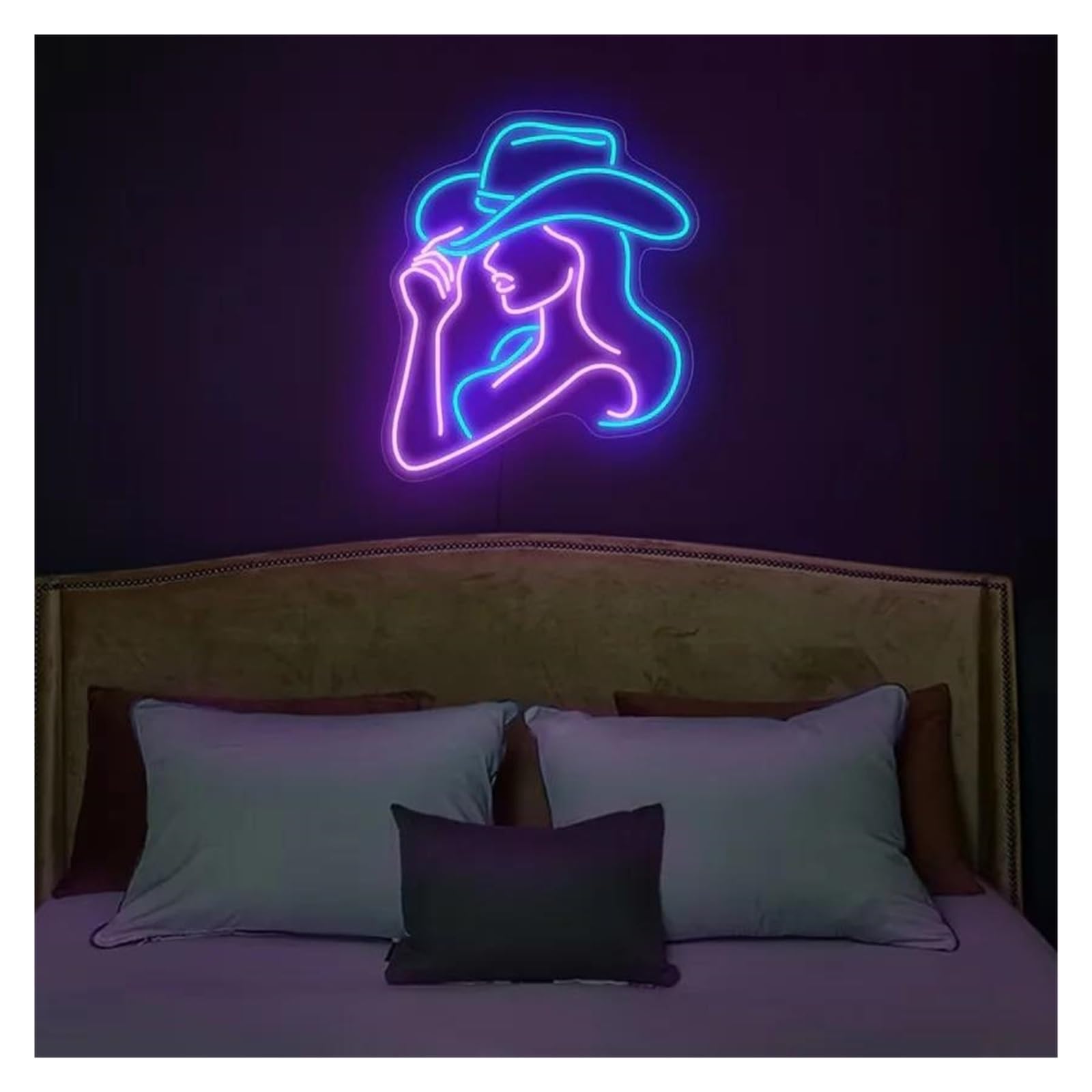 LEMST Signs Lamp Cowgirl Neon SignSuitable for Studio Bar Shop Bedroom Wall Decor(B,34cmx36cm)
