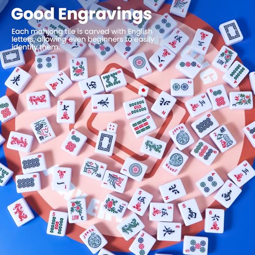 Juego de fichas American Mahjong 166 piezas azul miniatura 4