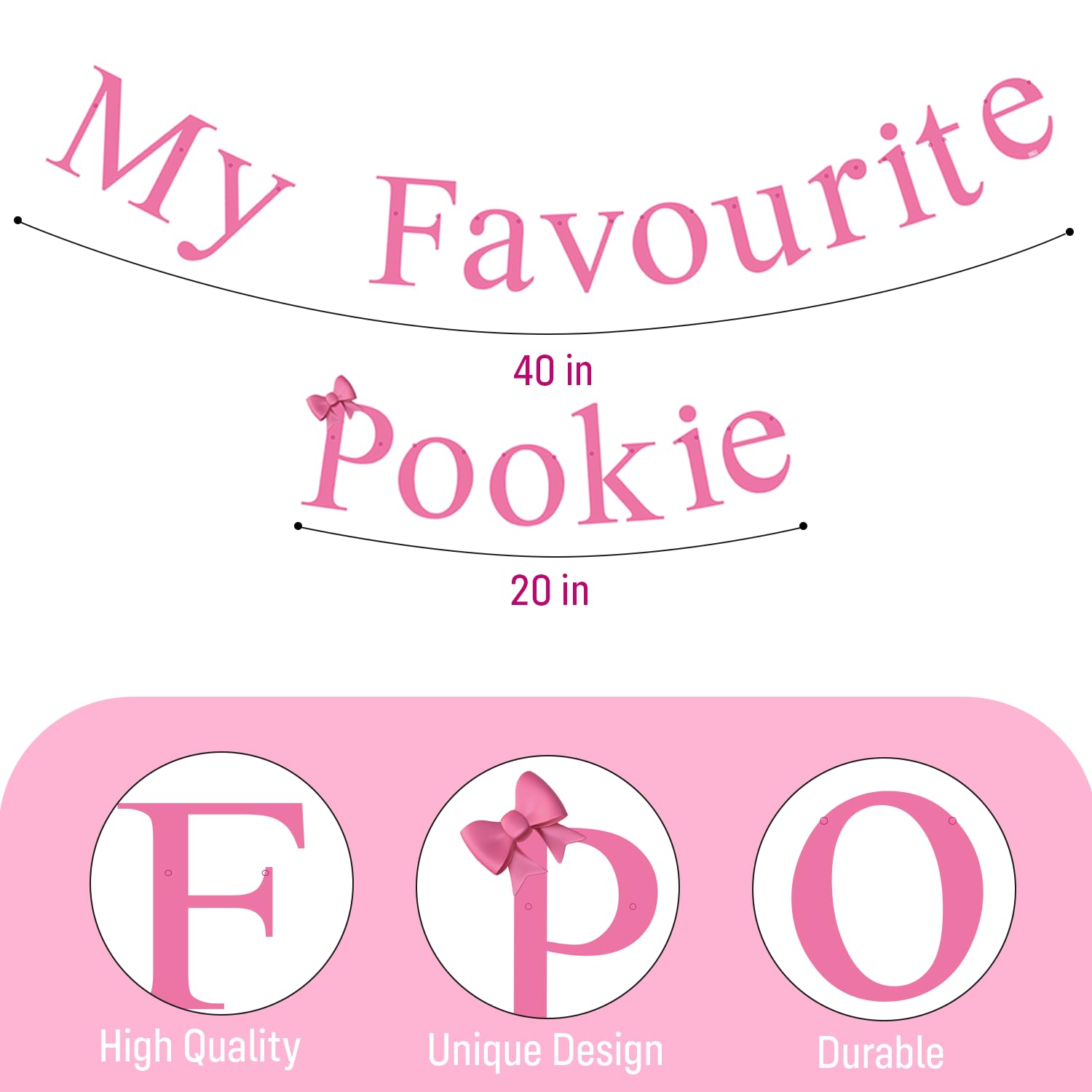Party Propz My Favourite Pookie Decorations Set - 39 Pcs My Favourite Pookie Banner with Photobooth Props, Valentine's Day Decoration Items, Valentine Room Decoration Items (Cardstock) 3