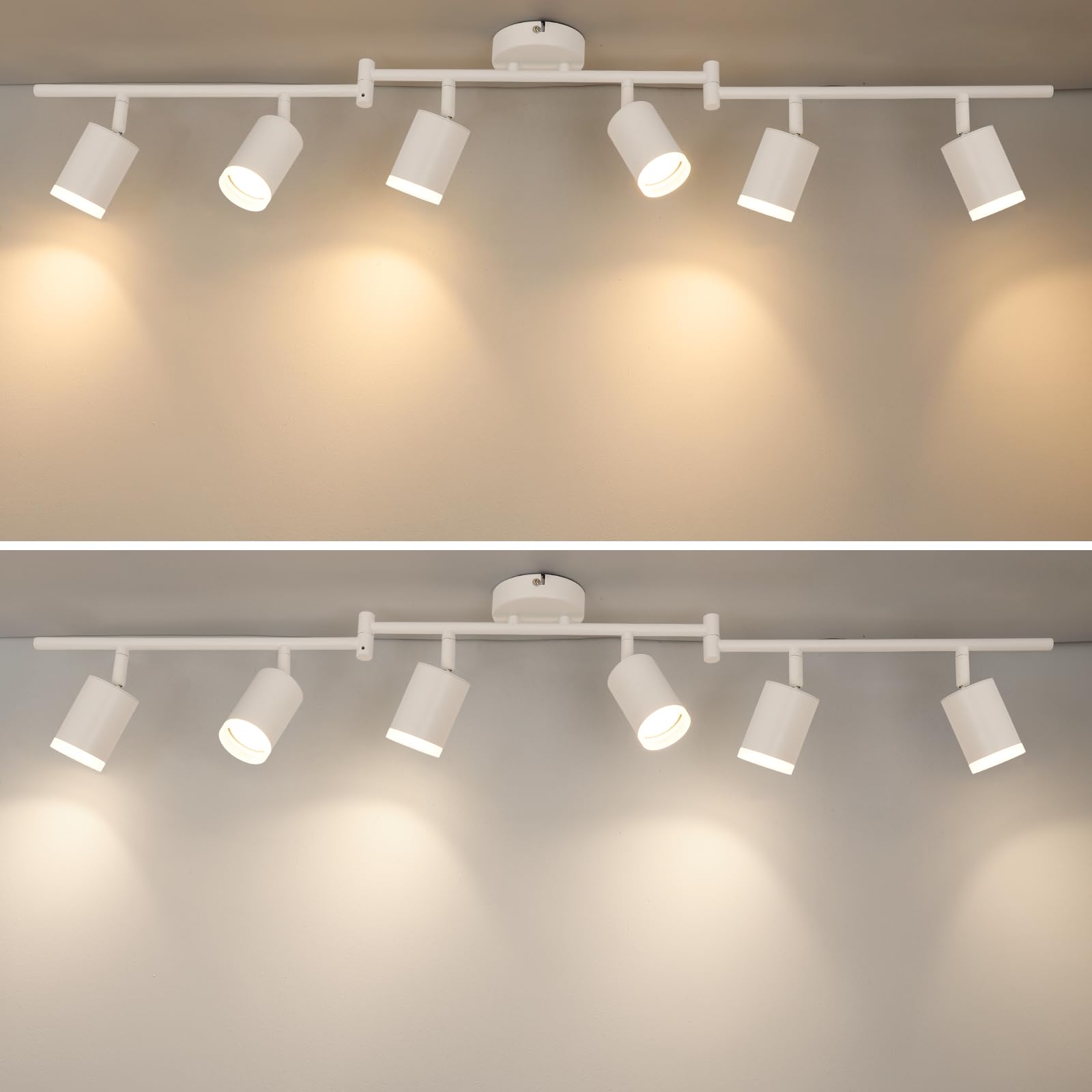 LED Deckenstrahler 6 Flammig Weiß Schwenkbar 350° GU10 Deckenleuchte Modern Ohne Leuchtmittel