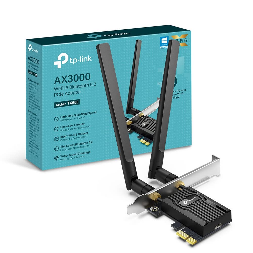 TP-Link Archer TX55E Scheda Wi-Fi PCI Express Wi-Fi 6 AX3000 Bluetooth 5.2 PCIe