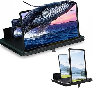 Mobile Phone Magnifier Screen, 2026 New 3D HD Magnifying Projector Screen Enlarger for Movies, Videos and Gaming, Portable 3D Magnifying Screen for Elderly (Black, 10 Inch)