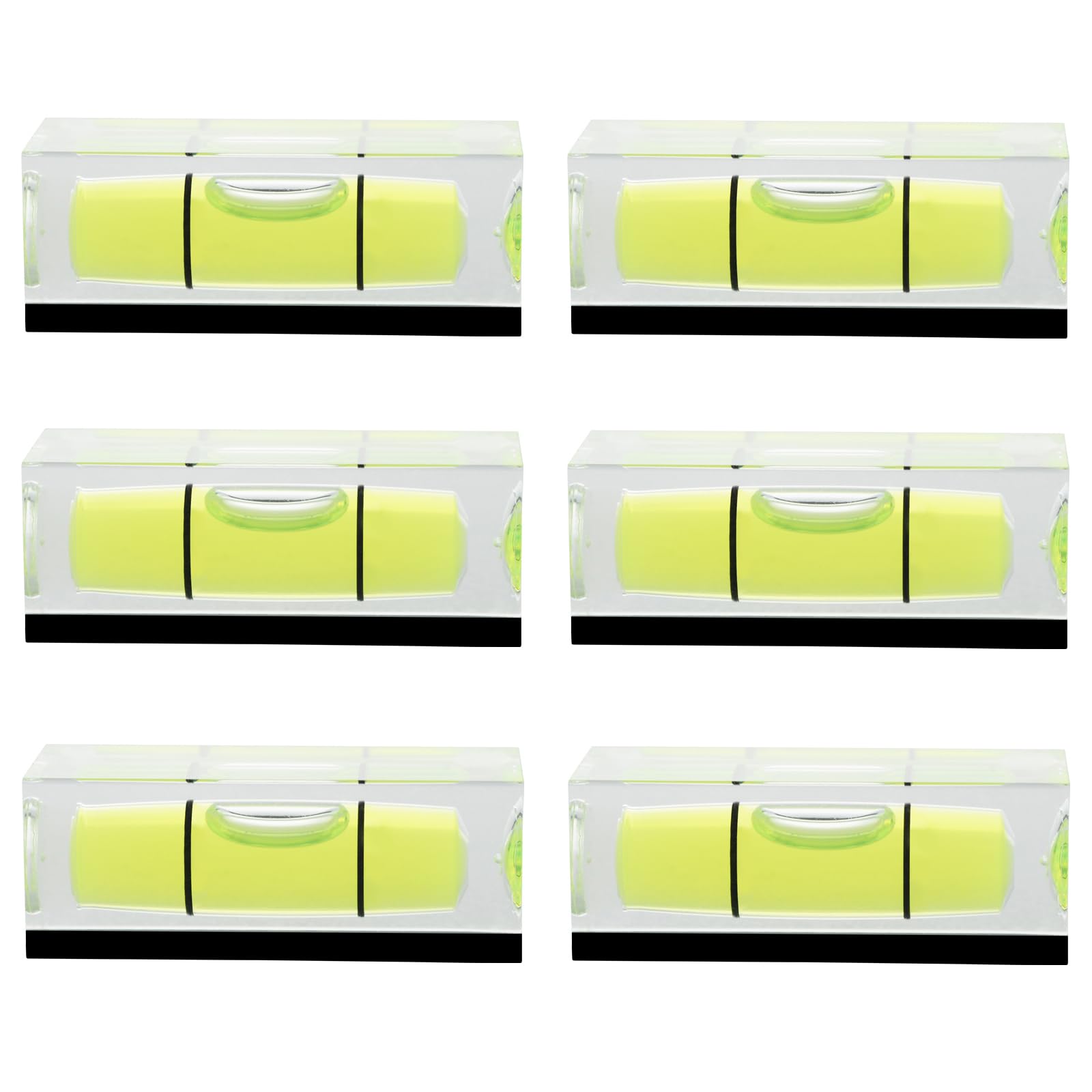 JYK 6Pcs Magnetic Small Bubble Level 10x10x29mm Mini Square Bubble Spirit Levels Leveling Tools