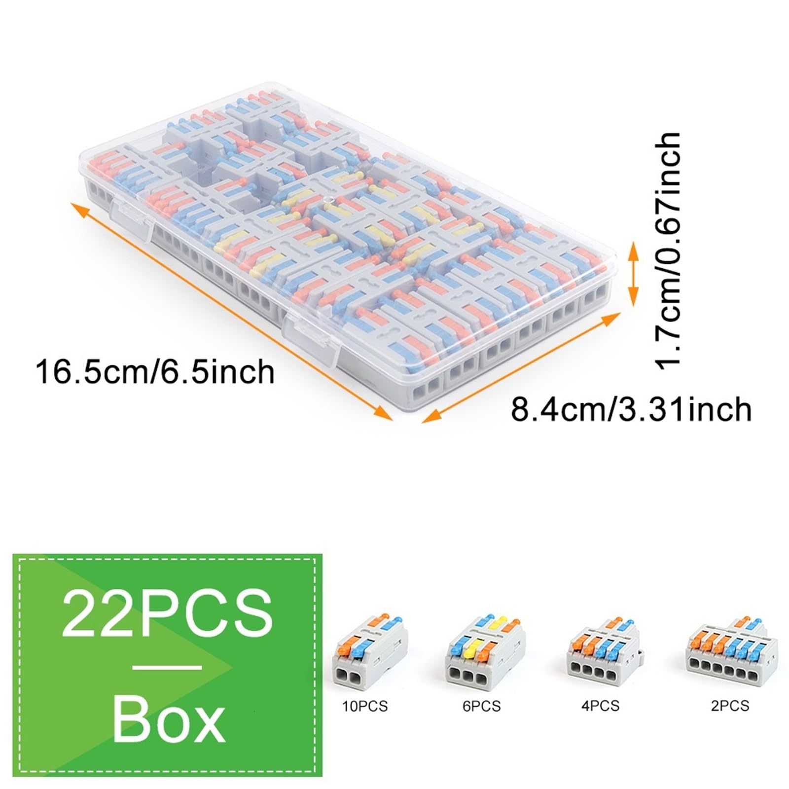 DIY GO 22PCS Mini Conectores de Cable de Palanca, Bloques de Terminales Eléctricos Rápidos a Presión(22PCS Mix Grey)