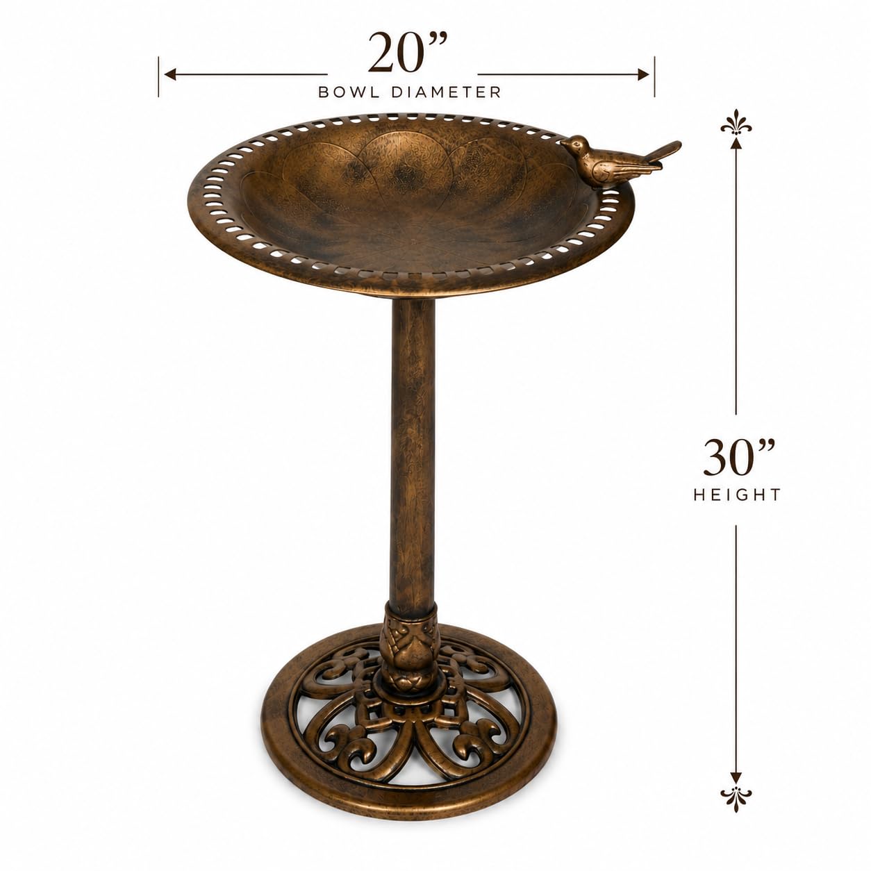 Backyard Expressions, Terrasse, Heim, Garten, 912449-WB, Vogeltränke für den Außenbereich, Bronze, wetterbeständiges Polyresin, 76,2 cm