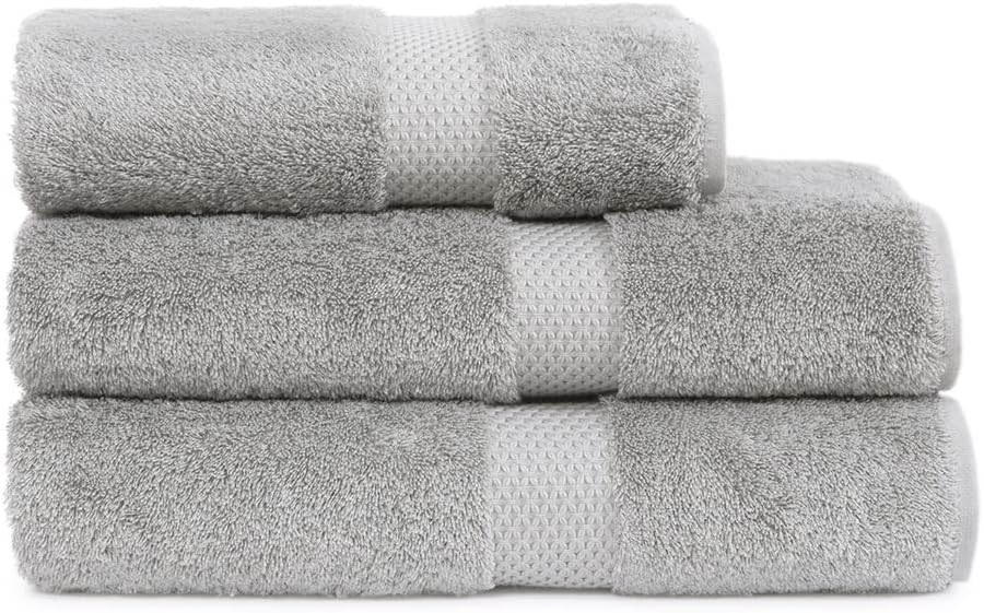 Yves Delorme Etoile Fjord Towels - Extra Plush and Soft Luxury Bath Linens - 100% Natural and Organic - High Absorbency Turkish Towel