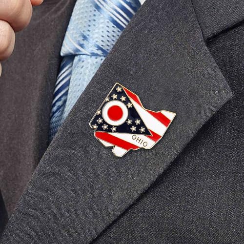 Image of State Shaped Map Lapel Metal Pin Enamel Brooch Keepsake Beautifully Designed for Backpack Hat