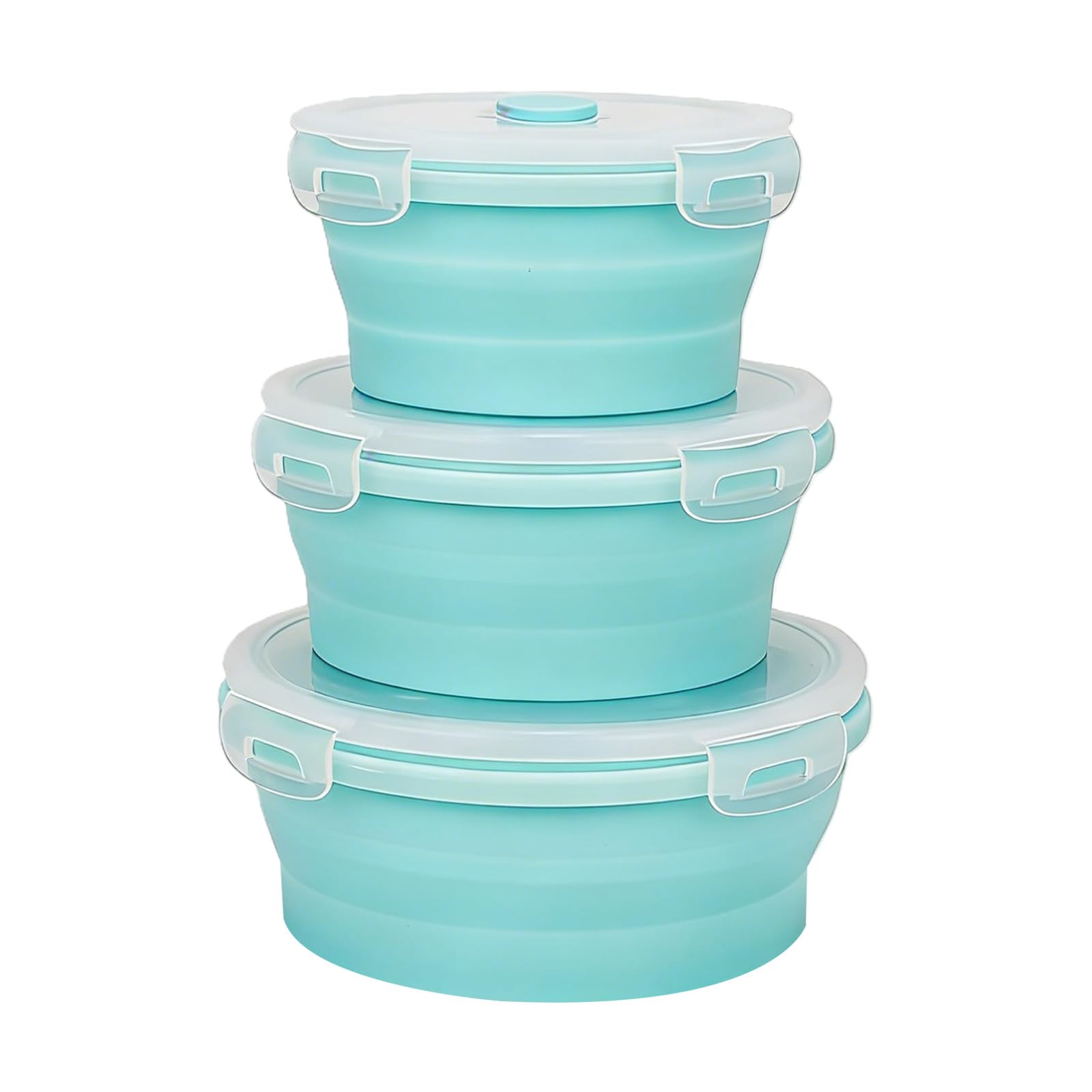 LUCKGONI Flexible Stretchable Silicones Food Storage Container Set For Kitchen Microwave Fridge Dishwasher Safe Food Carriers