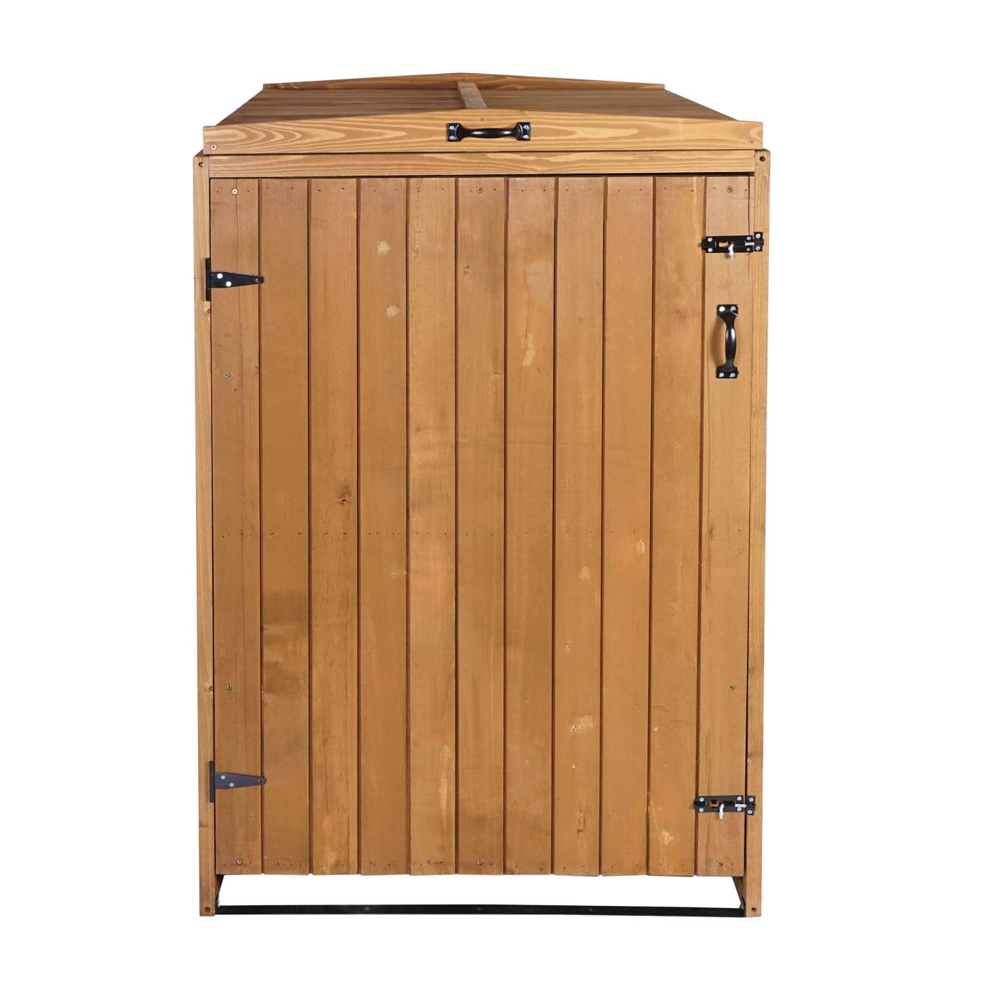 Mendler XL 1er-/2er-Mülltonnenverkleidung HWC-H74 Holz - braun | Mülltonnenbox, erweiterbar, MVG, 126x80x98cm
