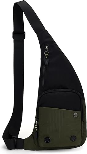 Peicees Bolso bandolera para hombres y mujeres, mochila con correa y bolsillos, bolsa de pecho para correr, senderismo, camping, ejercicio al aire