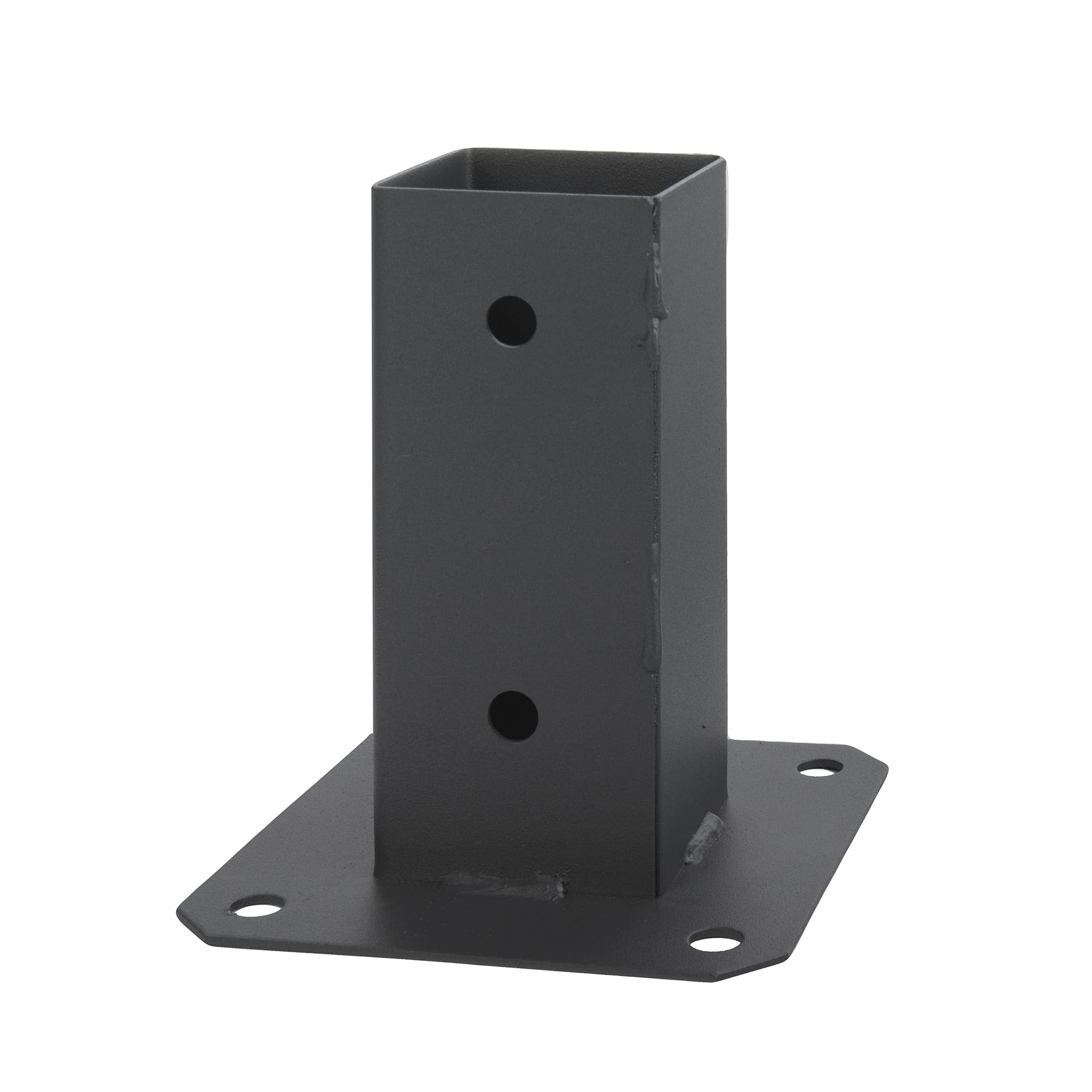 ADGO Supporto per pali 90 x 90 mm, per recinzione, manicotto di avvitamento zincato a caldo, manicotto per pavimento, manicotto in acciaio, grafite