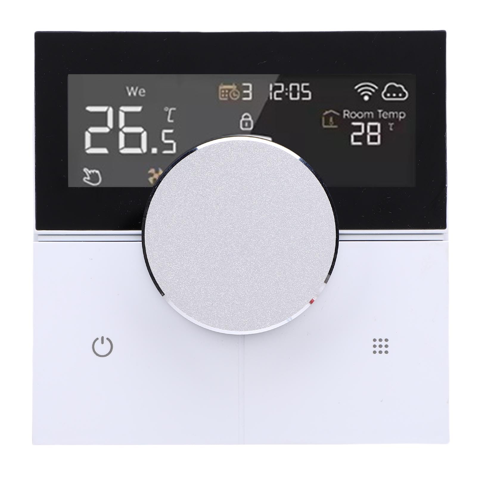POENVFPO Termostato Intelligente, Cronotermostato WiFi con Controllo Remoto, Display Intuitivo e Regolazione Flessibile per Caldaia Murale, Comfort Personalizzato, Design Salvaspazio