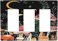 Vista 44 de Mid Century Morden Boho - Placa de pared para interruptor de luz dúplex de 1 banda, placa frontal decorativa eléctrica para receptáculo para baño