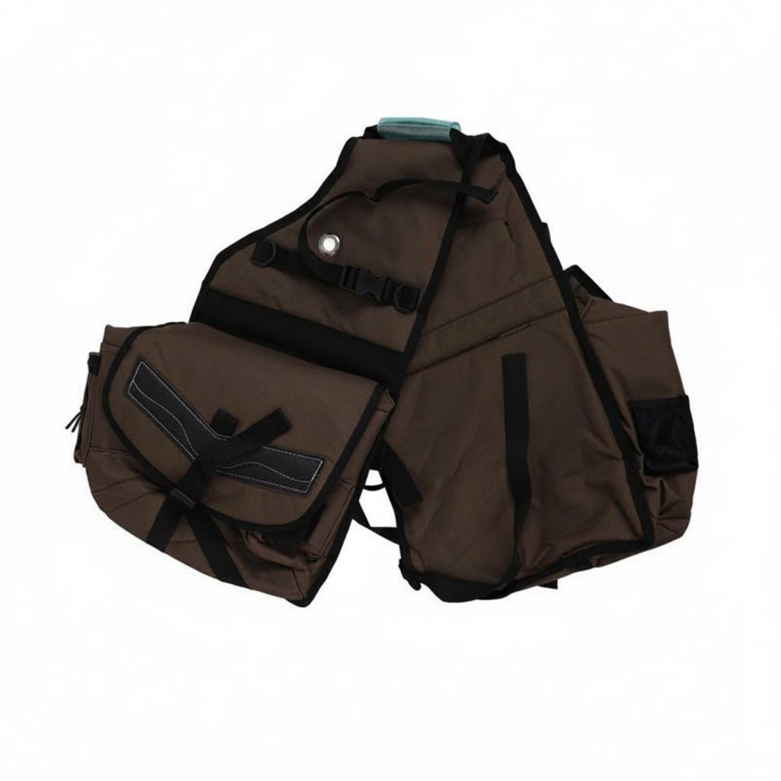 Equestrian Saddle Pack Satteltasche Tasche Pferdezubehör Packtasche aus Canvas mit Stabilen Schnallen für Übersichtliche Ordnung Unterwegs für Trekking Reitschule Gelände, Brown