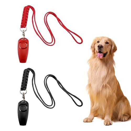 VQUNBG 2 Piezas Silbato para Perros, 2 En 1 Profesional Clicker para Perros