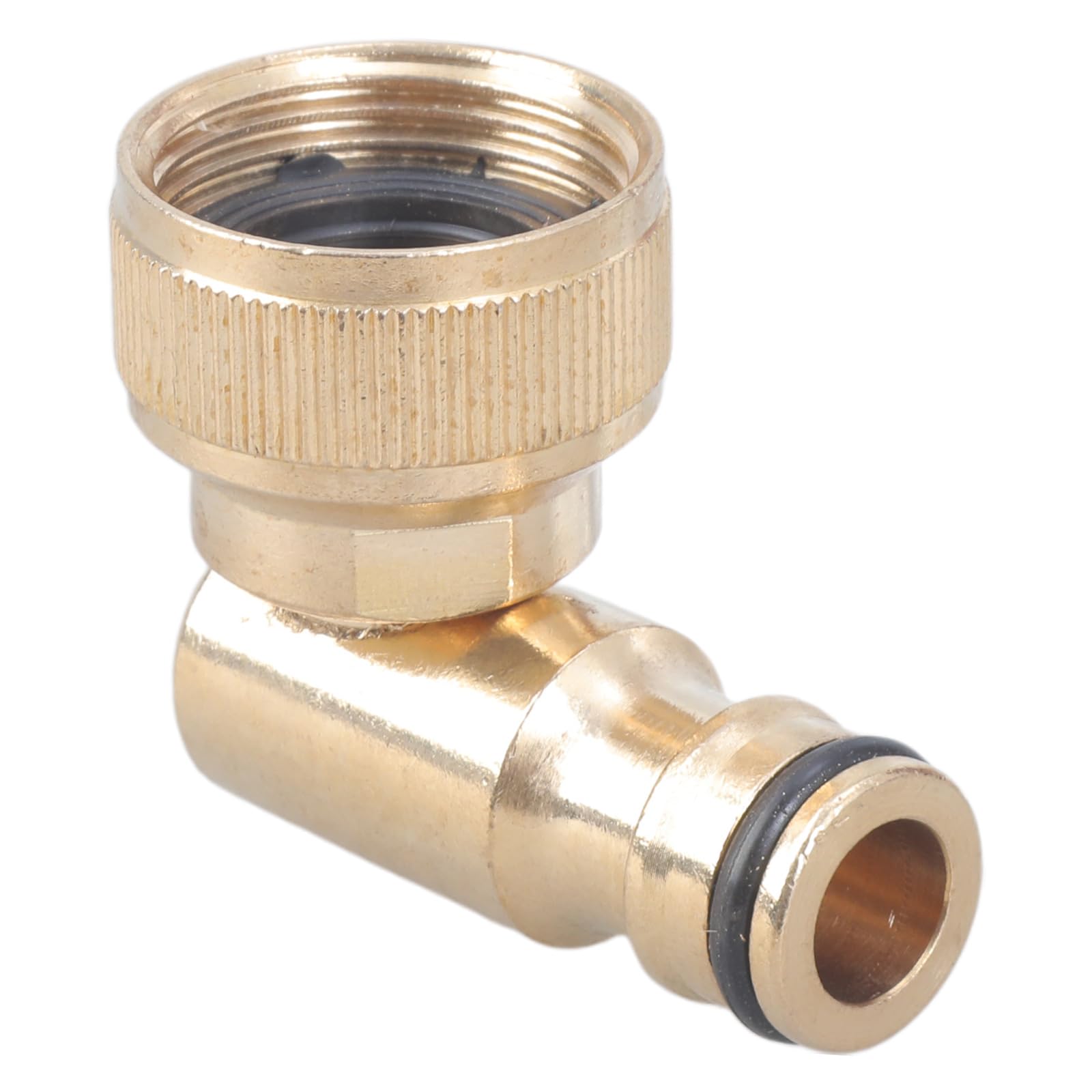 LIUZIKUN Brass Angled Tap Connector 3/4" 90° Elbow Female Rotating Hose Connector Outside Tap Connector for Hose Pipe Garden
