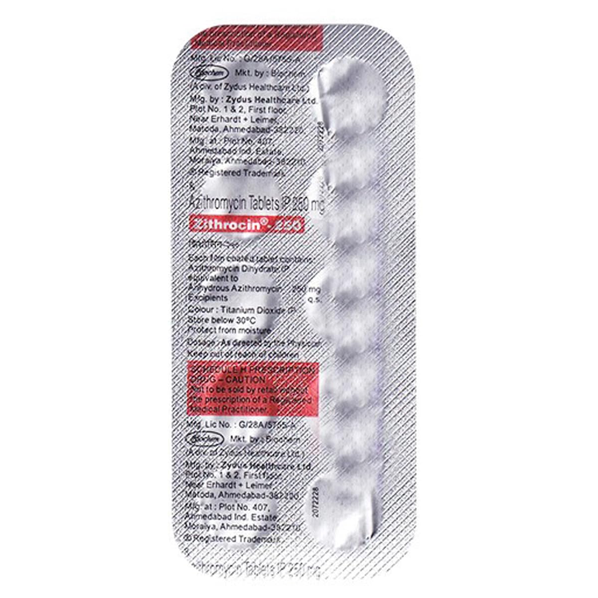 Azithromycin zydus 250 mg