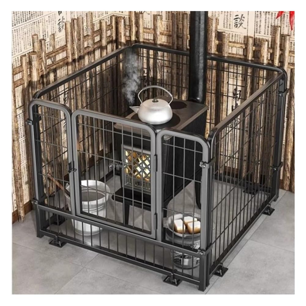 Protector térmico de seguridad para estufas, cubierta de malla completa para dispositivos de calefacción, rejilla de protección contra quemaduras, barrera de seguridad para horno doméstico (negro, 50