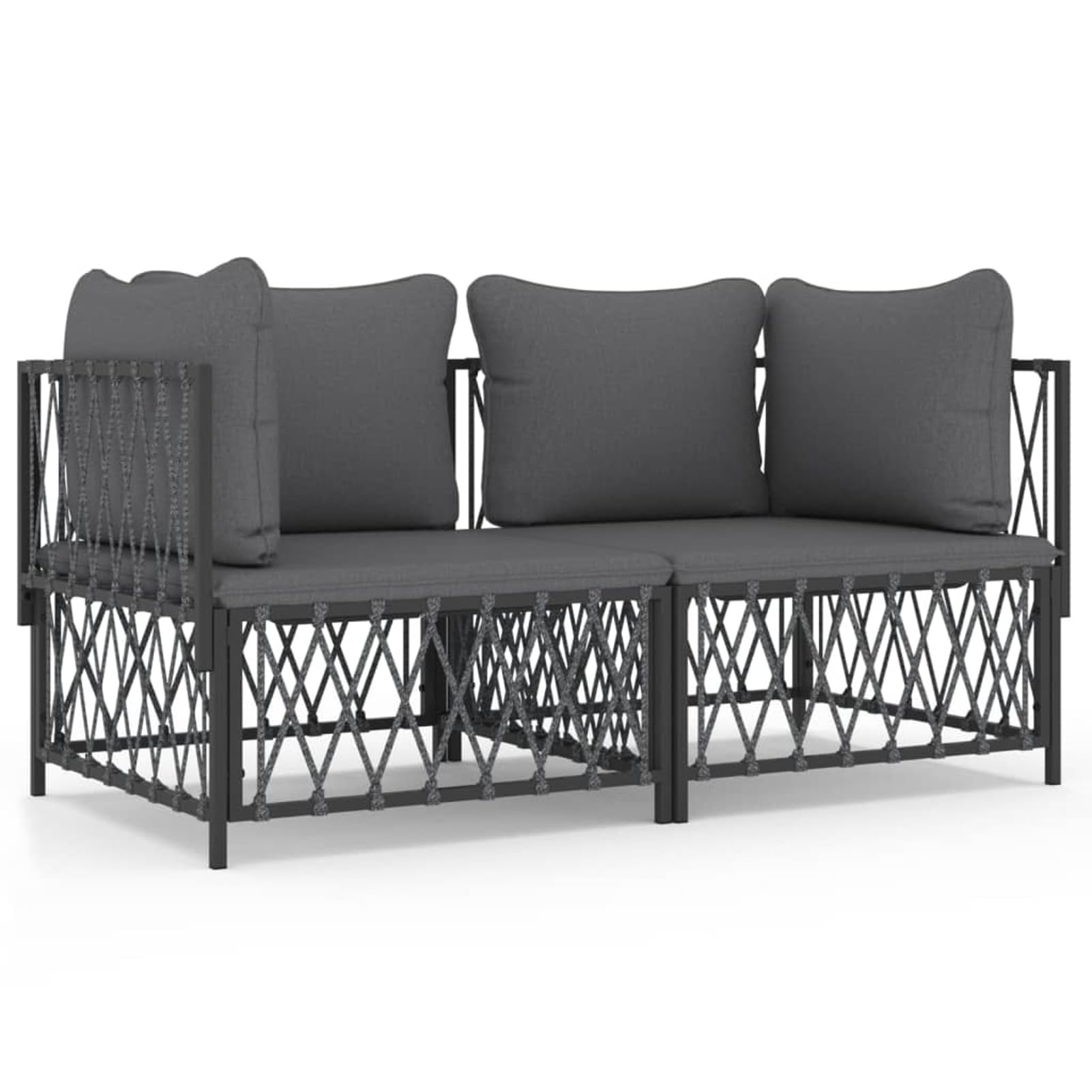 LAPOOH 2-teiliges Garten-Lounge-Set – Ecksofa & Tisch, Anthrazit
