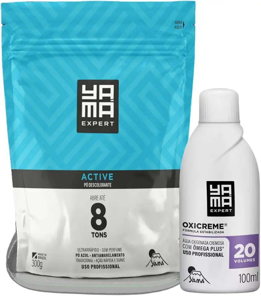 Kit Pó Descolorante Tradicional + Oxigenada 20 Volumes 100ml Profissional 8 Tons Yama 300g