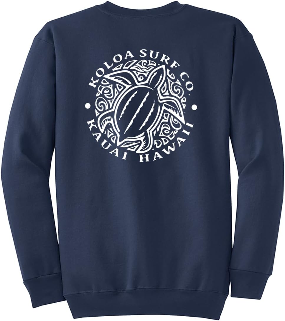 Koloa Surf Co. Hawaiian Honu Turtle Crewneck Sweatshirts in Sizes S-5XL