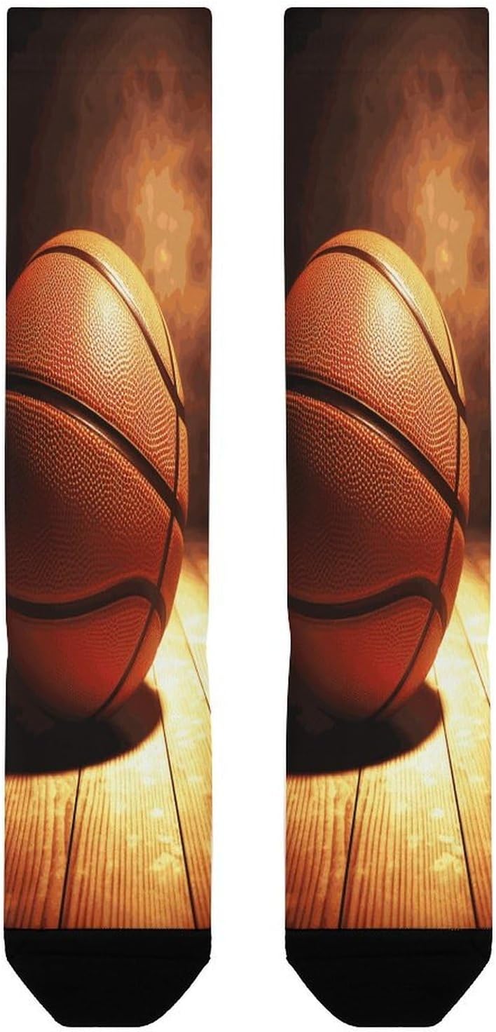 Basketball Background Crew Socks Calf Socks Athletic Crew Sock