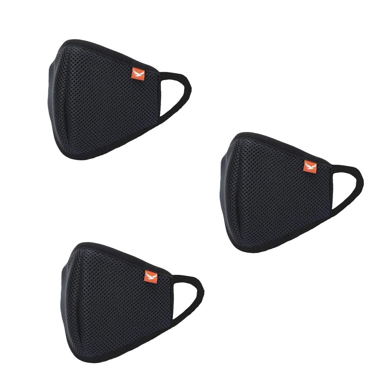 Danils Pro-Shield Mesh+Cotton reusable outdoor protection mask - (Pack of 3) (BLACK, LARGE) (B088P774R3) Amazon Price History, Amazon Price Tracker