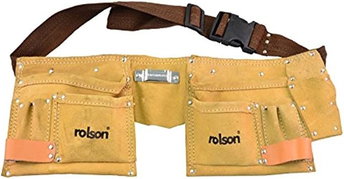 Tool Pouch Double 9 Pocket Leather Economy Rolson