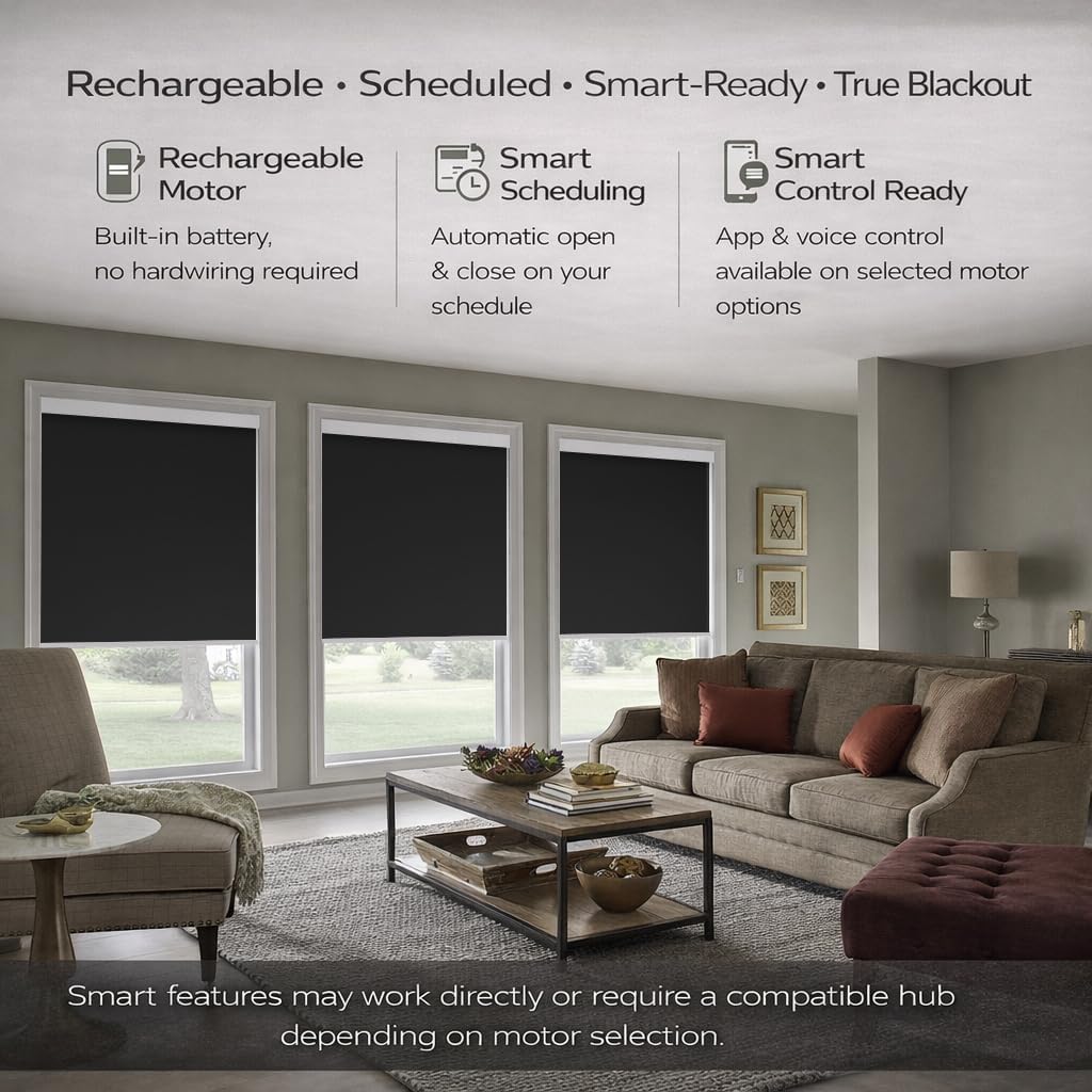 ZSHINE Motorized Blackout Window Blinds Customize Width (23-95 Inches) Remote Control Wireless and Rechargeable Roller Shades Blinds for Windows, Home, Office, Hotel, Club, Restaurant(82010M) 5 61MUXOUgiFL. AC SL1024