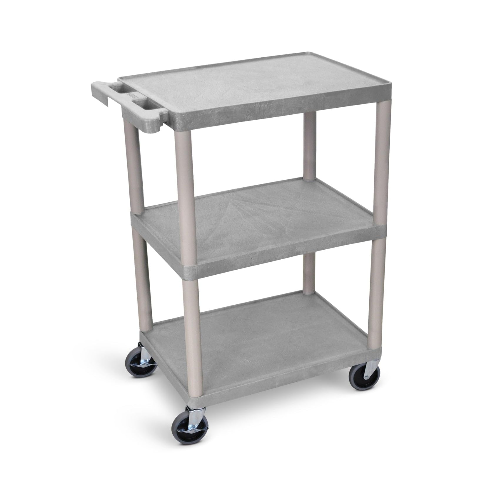 Luxor HE34 Utility Cart (Pack of 2) 3 Shelves Structural Foam Plastic - Gray