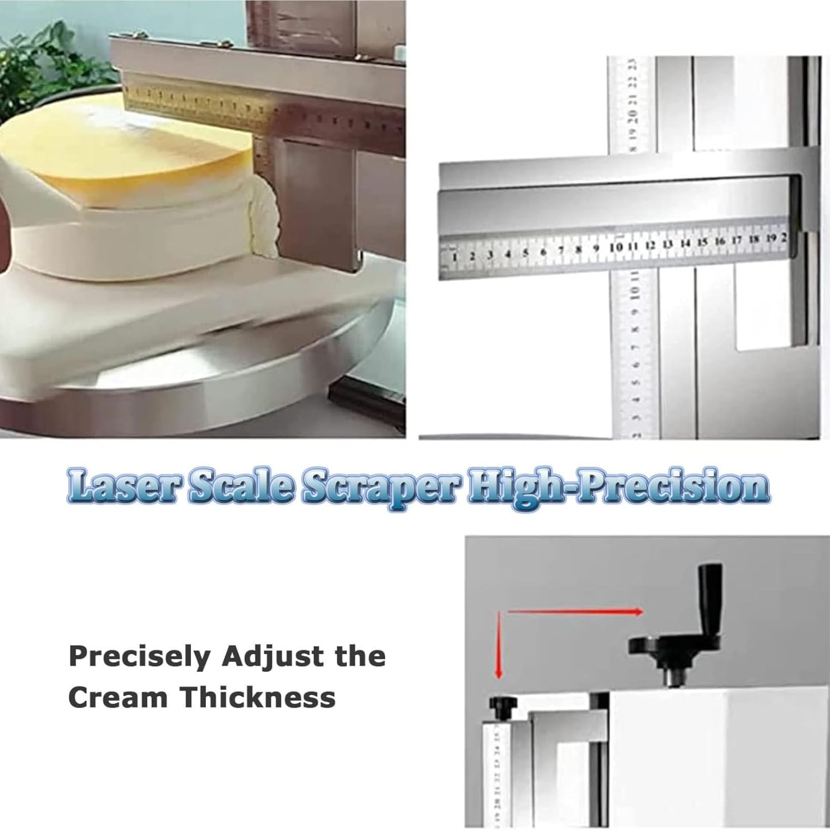 Crema de pastel que extiende el recubrimiento de la máquina de frotamiento de la crema de pastel automática más suave raspador de pastel ajustable para la torta de 4-12 pulgadas 304 acero inoxidable