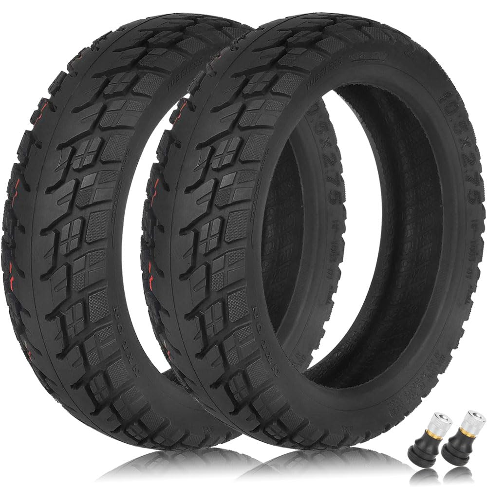 TREFAN 10,5 x 2,75 pneumatici fuoristrada per scooter elettrico Segway Ninebot P65 P100S, pneumatici di ricambio tubeless, in gomma antiscivolo anteriore e posteriore (2 pezzi)