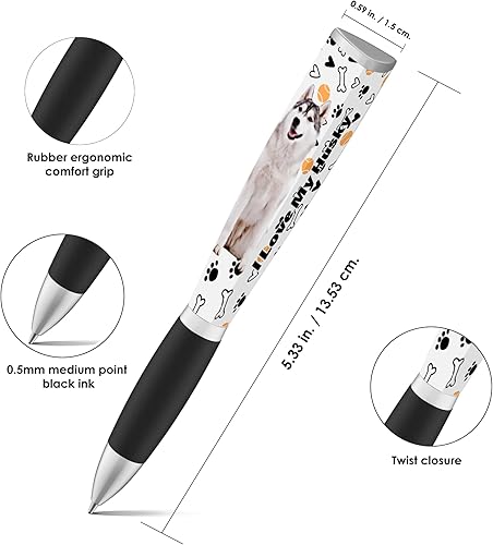 Miniatura 5 de ANINKABOVE Bolígrafo con texto en inglés "I Love My Dog", 1 bolígrafo, 3 caras, bolígrafos lindos para cumpleaños de perros, bolígrafos divertidos,
