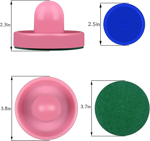 Miniatura 50 de ONE250 Empujadores de hockey de aire y discos de hockey de aire rojo, asas de portería, accesorios de repuesto para mesas de juego